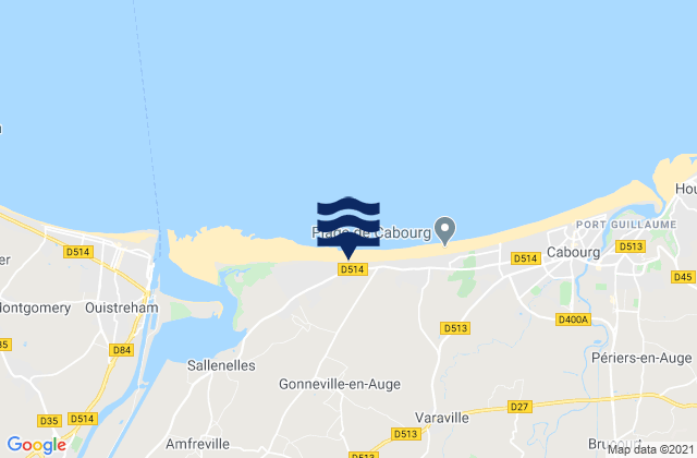 Mappa delle maree di Bavent, France