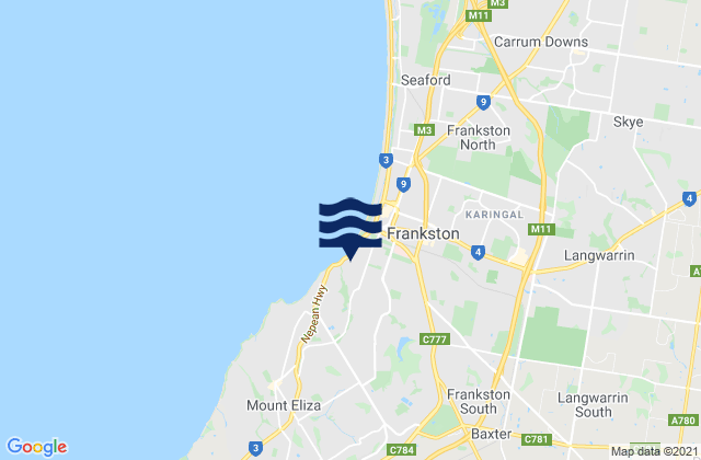 Mappa delle maree di Baxter, Australia