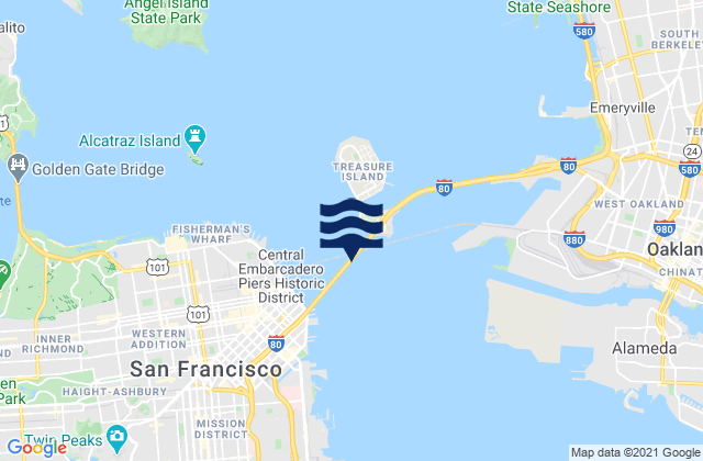 Mappa delle maree di Bay Bridge Pier D, United States