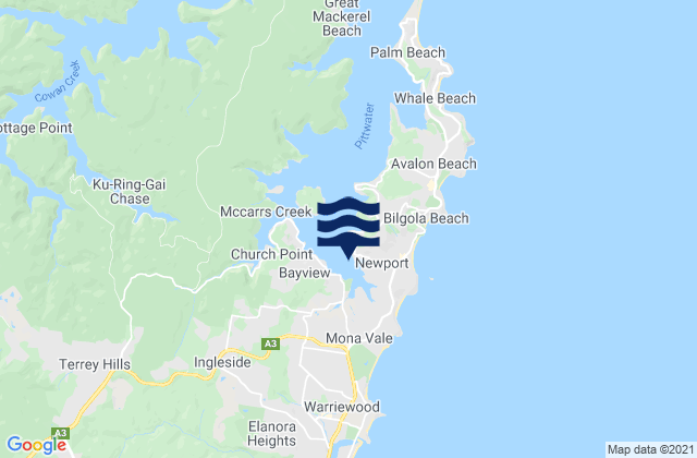 Mappa delle maree di Bay View, Australia