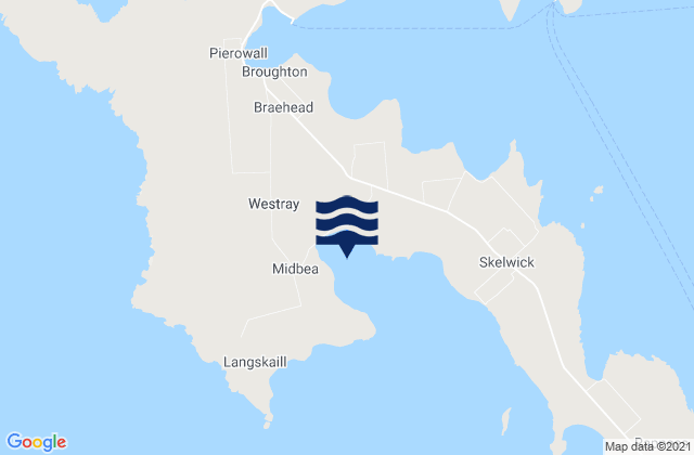Mappa delle maree di Bay of Tuquoy Beach, United Kingdom