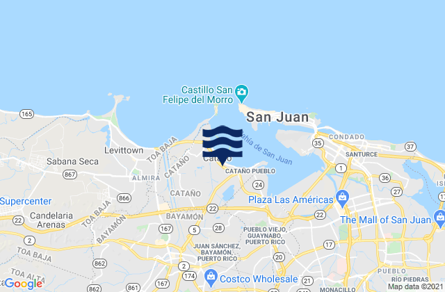 Mappa delle maree di Bayamón, Puerto Rico