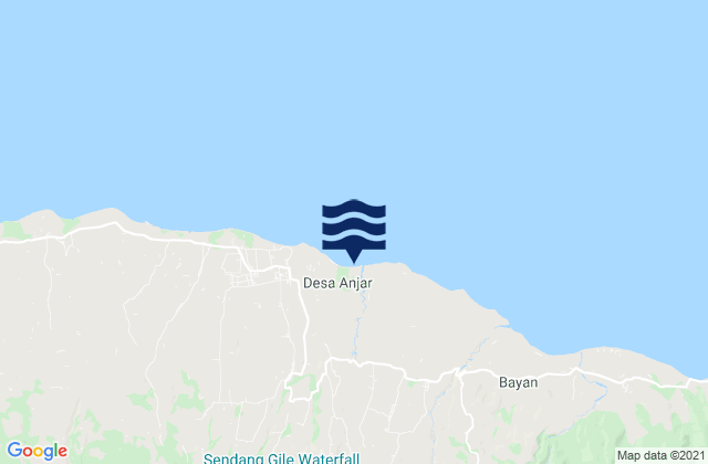 Mappa delle maree di Bayan, Indonesia