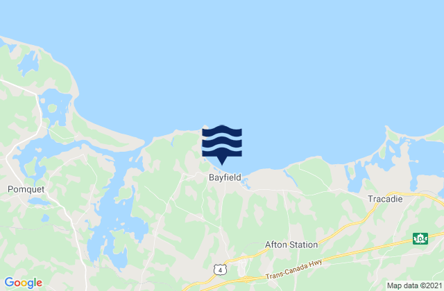 Mappa delle maree di Bayfield Beach, Canada