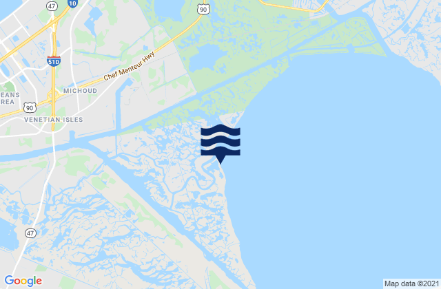 Mappa delle maree di Bayou Bienvenue, United States