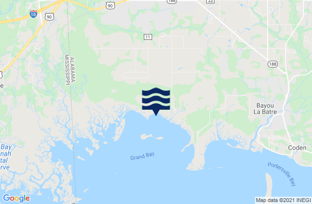 Mappa delle maree di Bayou Caddy, United States