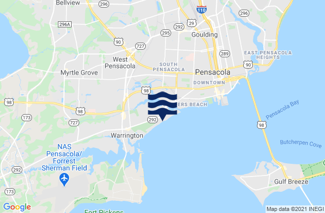 Mappa delle maree di Bayou Chico, United States