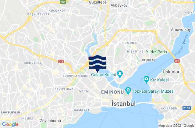 Mappa delle maree di Bayrampaşa, Turkey