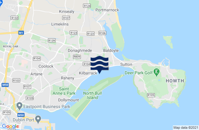 Mappa delle maree di Bayside, Ireland