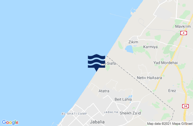 Mappa delle maree di Bayt Ḩānūn, Palestinian Territory