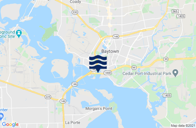Mappa delle maree di Baytown, United States