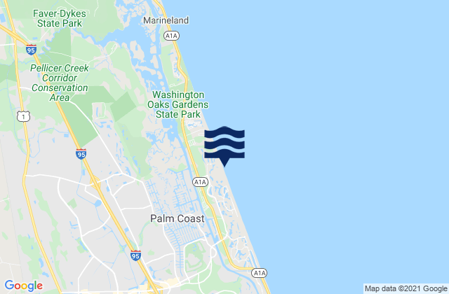 Mappa delle maree di Beach Hammock, United States