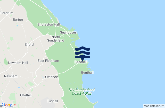 Mappa delle maree di Beadnell, United Kingdom