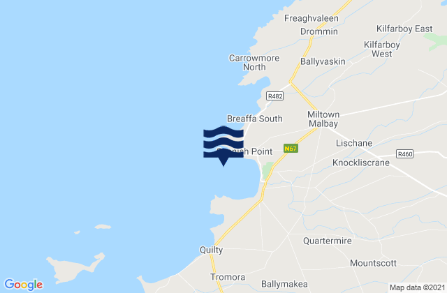 Mappa delle maree di Bealaclugga Bay, Ireland