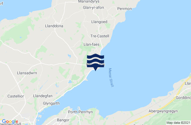 Mappa delle maree di Beaumaris, United Kingdom
