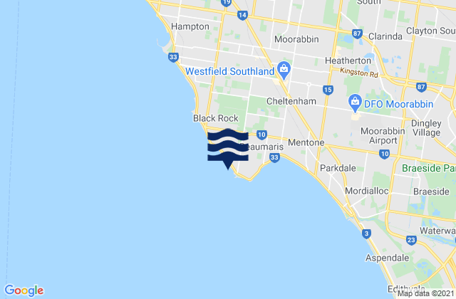 Mappa delle maree di Beaumaris, Australia