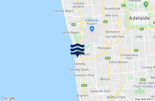 Mappa delle maree di Beaumont, Australia