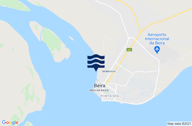 Mappa delle maree di Beira Pungoe River, Mozambique