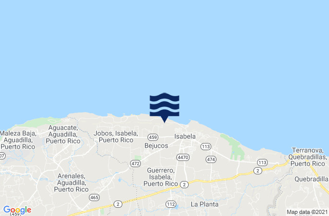 Mappa delle maree di Bejucos Barrio, Puerto Rico