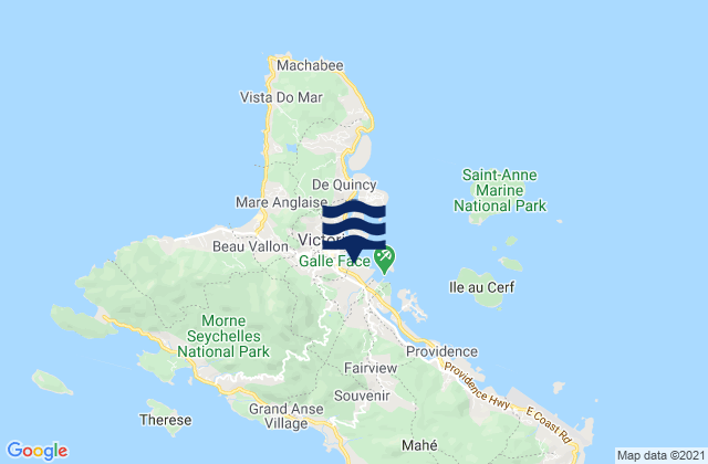 Mappa delle maree di Bel Air, Seychelles