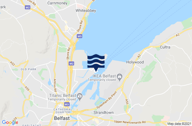 Mappa delle maree di Belfast Port, United Kingdom