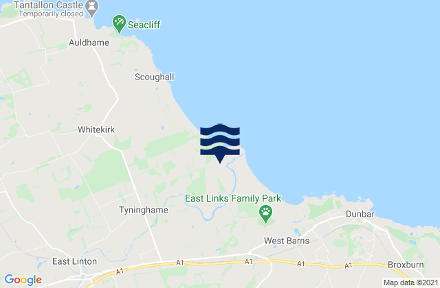 Mappa delle maree di Belhaven Bay, United Kingdom