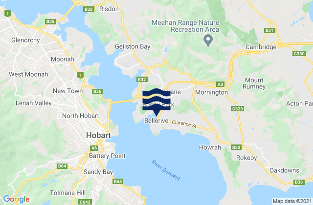 Mappa delle maree di Bellerive, Australia