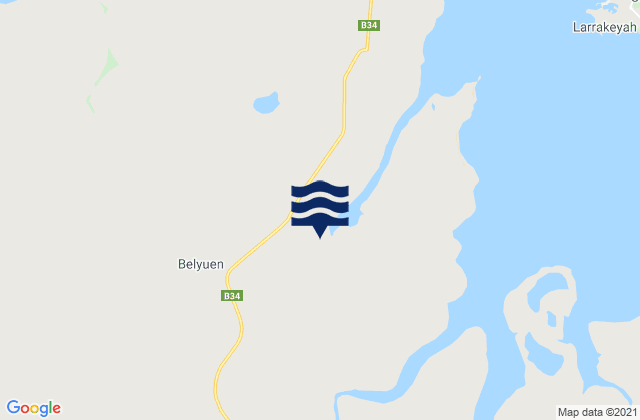 Mappa delle maree di Belyuen, Australia
