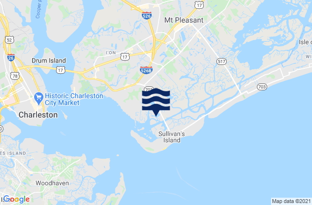 Mappa delle maree di Ben Sawyer Bridge, United States