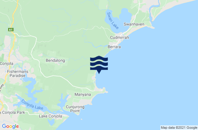 Mappa delle maree di Bendalong Boat, Australia