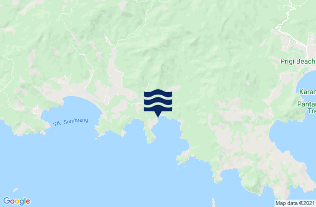Mappa delle maree di Bendoroto, Indonesia