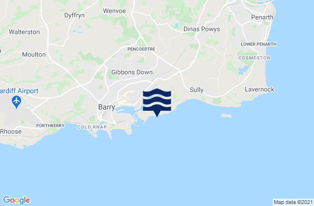 Mappa delle maree di Bendricks Beach, United Kingdom