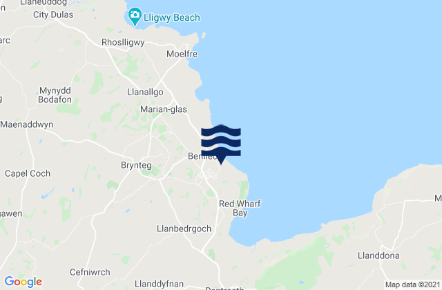 Mappa delle maree di Benllech Beach, United Kingdom