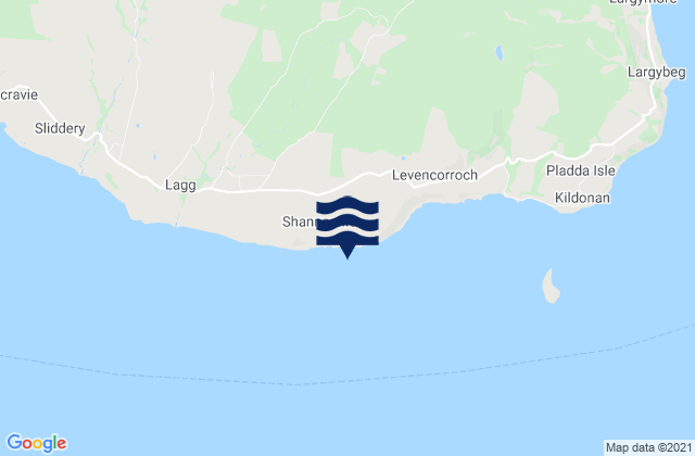 Mappa delle maree di Bennan Head, United Kingdom