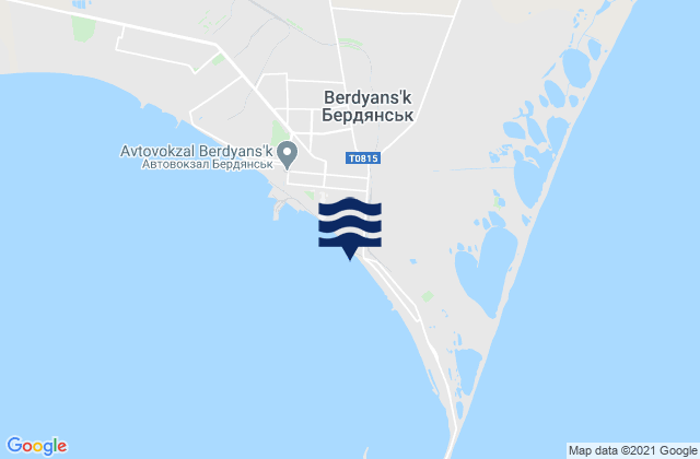 Mappa delle maree di Berdyans’k, Ukraine