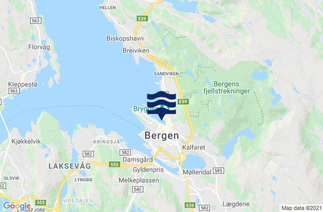 Mappa delle maree di Bergen, Norway