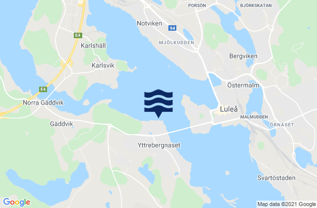 Mappa delle maree di Bergnäset, Sweden