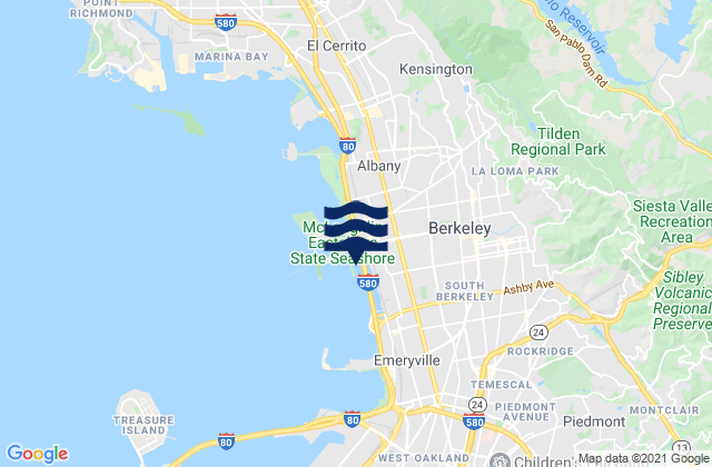 Mappa delle maree di Berkeley, United States