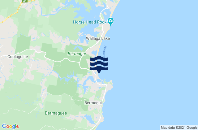 Mappa delle maree di Bermagui, Australia