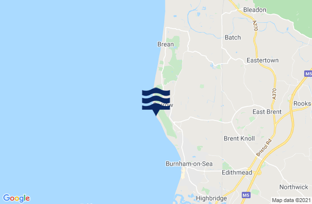 Mappa delle maree di Berrow Beach, United Kingdom