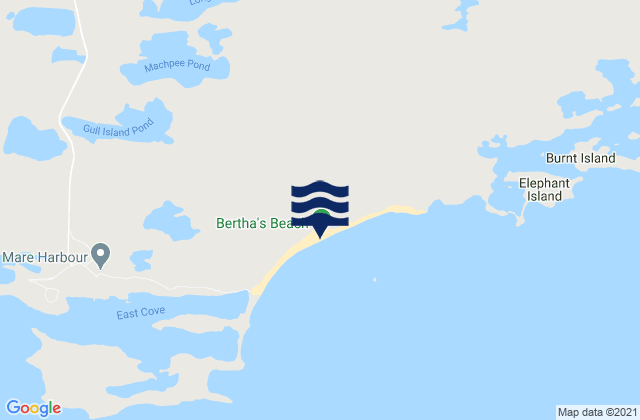 Mappa delle maree di Bertha's Beach, Argentina