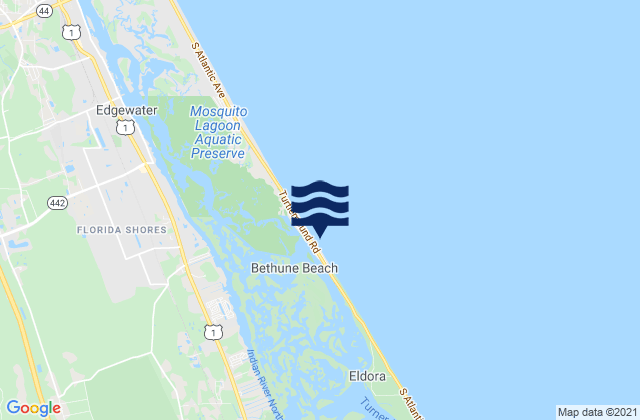 Mappa delle maree di Bethune Beach, United States