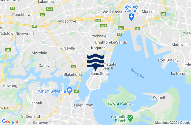 Mappa delle maree di Beverley Park, Australia