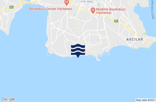 Mappa delle maree di Beylikdüzü, Turkey