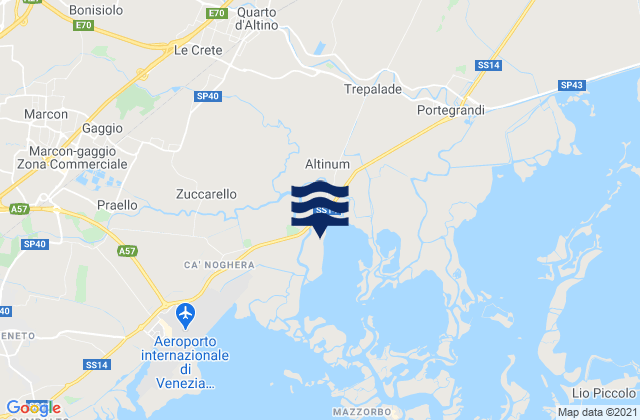 Mappa delle maree di Biancade, Italy