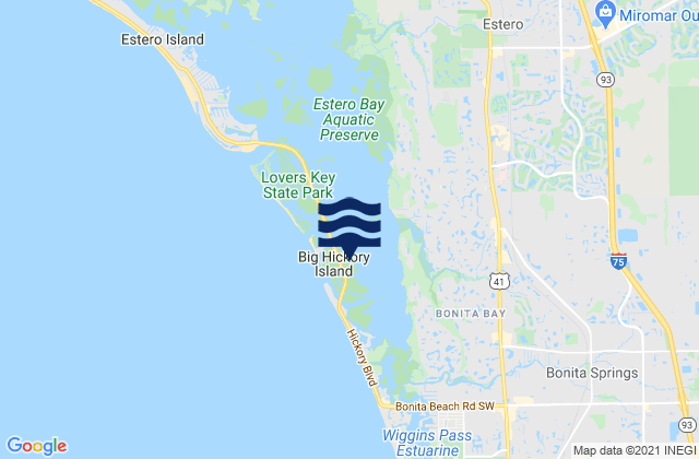 Mappa delle maree di Big Hickory Island, United States