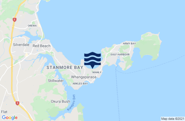 Mappa delle maree di Big Manly Beach, New Zealand
