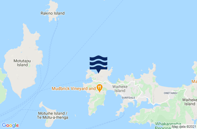 Mappa delle maree di Big Oneroa Beach, New Zealand