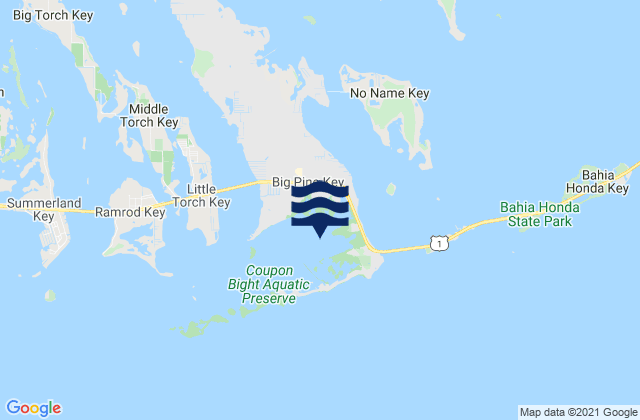 Mappa delle maree di Big Pine Key (Coupon Bight), United States