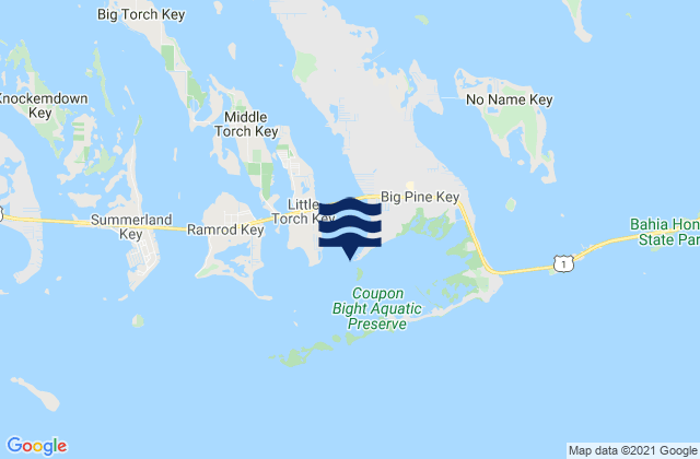 Mappa delle maree di Big Pine Key (Newfound Harbor Channel), United States